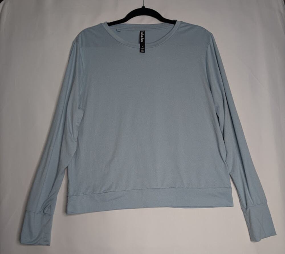 LUKKA LUX Women's L Blue Moisture Wicking Sportswear Relax Fit Top Athleisure